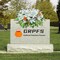Headstone Flower Saddle, Silks Artificial Cemetery Flowers for Grave-Realistic White Lily & Rose Flower Arrangement for Outdoor Memorial Decorations, Large & Easy Fit